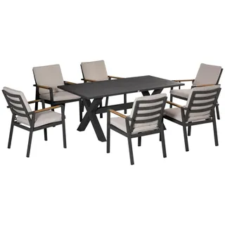 Outsunny Sitzgruppe 7-tlg. grau