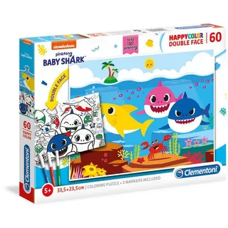 Puzzle dwustronne 60 elementów. Happy Color Double Face. Baby Shark