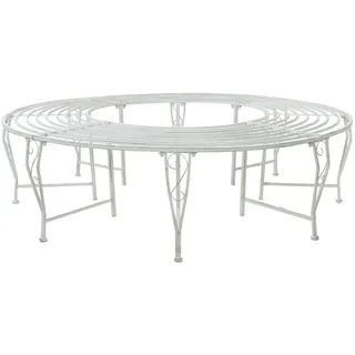 vidaXL Baumbank Ø 160 x 44 cm Antik Weiß