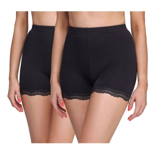 Merry Style Leggings 2 Pack Damen Shorts Radlerhose Unterhose Hose Boxershorts MS10-294 (2-tlg) elastischer Bund schwarz