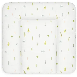 BONKY® Wickelauflage 75x72 cm - weiche Wickelunterlage - Baby Wickeltischauflage - Wasserdischt - Abwaschbar - Made in EU - 100% Oeko TEX - Botanik