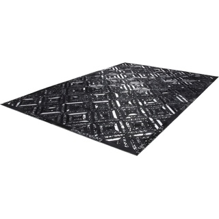 Fellteppich CALO-DELUXE "Scarllet 410" Teppiche Gr. B/L: 120 cm x 170 cm, 8 mm, 1 St., silberfarben (silberfarben, schwarz) Esszimmerteppiche