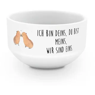 Mr. & Mrs. Panda Müslischale Capybara Liebe, schale, Weiß, Obstschale, Geschenkidee, Schüssel, Müs, Keramik, (Packung), Schüssel reisschüssel Frühstücksschüssel weiß