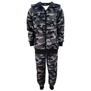 Fashion Boy Sweatanzug Army Sweatanzug Tarn Freizeitanzug camouflage, JF33 grau 98/104