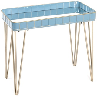 HAKU Beistelltisch HAKU Möbel Beistelltisch blau-bronze (BHT 60x54x31 cm) BHT 60x54x31 blau