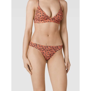 Bikini-Slip mit Allover-Muster, Orange, M