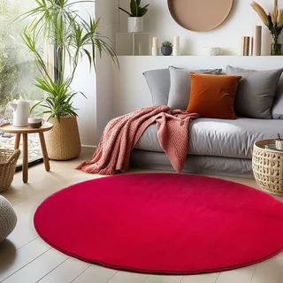Ayyildiz SKY 5400 Kurzflorteppich Ø 120 cm Rot