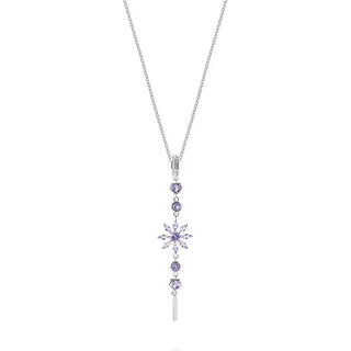 JETTE Silberkette JETTE Damen-Kette 925er Silber, recycelt Zirkonia, DAISIES GARDEN silberfarben