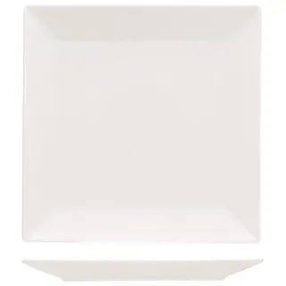 METRO Professional Teller flach Modern, Porzellan, 25 x 25 cm, quadratisch, weiß