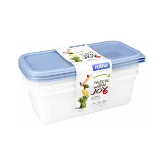 Rotho Domino 3 x 1,2 l blau Frischhaltedose Kühlschrankdose