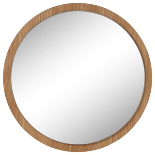 Wandspiegel Agra, Eiche, Holz, Glas, Holzwerkstoff, Eiche, furniert, rund, 40x40x2 cm, Spiegel, Wandspiegel