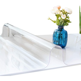 ANRO Tischfolie durchsichtig abwaschbar 2mm Transparent Tischdecke Weich PVC Folie 80x170cm Viele Größen (1000)