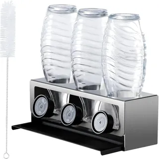 Flaschenhalter SodaStream Edelstahl Abtropfwannen Abtropfständer