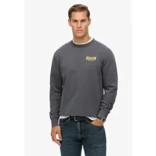 Superdry für Herren. M2014289A Heritage Tab Loose Crew Sweatshirt blau grau (XL), Lässig, Baumwolle