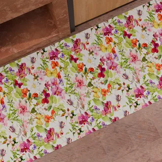 PETTI Artigiani Italiani - Teppich für Küche, rutschfest und waschbar, 52 x 480 cm, Design Schmetterlinge, 100% Made in Italy