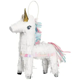 Riethmüller Kostüm Kleine Deko-Piñata Magisches Einhorn 19 x 15 cm Tischdeko weiß