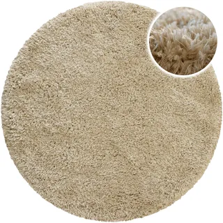 Esprit Hochflor-Teppich ESPRIT "YOGI ESP-096", beige (sand), H:50mm Ø:120cm, Polyester, Teppiche, flauschiger weicher Flor, Wohnzimmer, Schlafzimmer
