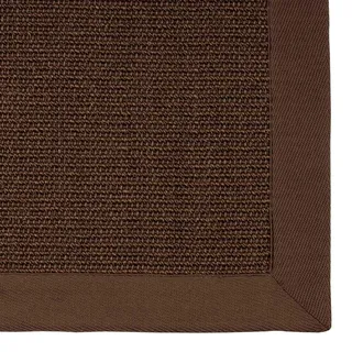 casa pura® Sisal Teppich aus Naturfasern | Dunkelbraun | mit Bordüre aus Baumwolle | pflegeleicht | Größe wählbar (200x290 cm)