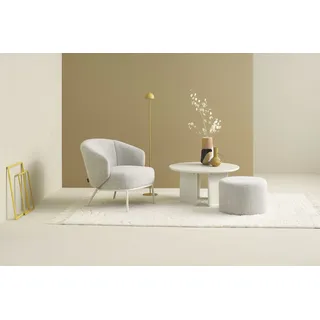 Schöner Wohnen Hocker ALVIK Bouclé 50 x 34 x 50 cm Grau