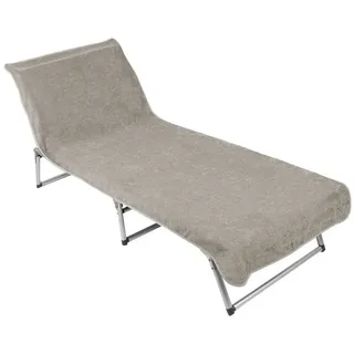 ZOLLNER Strandtuch, Mikrofaser (1-St), 75 x 215 cm, 100% Baumwolle, Liegenbezug für Sonnenliege grau