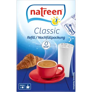 natreen® Süßstoff Classic, Tischspender Refill, ohne Kalorien, Zuckerersatz, 1500 Stück