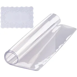 Vevor Tischfolie Tischschutz Transparent 1,5 mm Dicke, Tischschutz-Folie PVC 305 x 305 mm Quadratische Tischdecke Tischfolie Abwaschbar