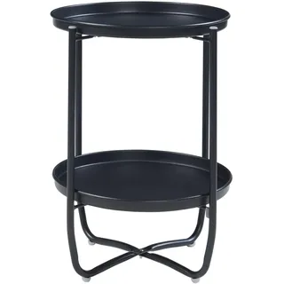 [en.casa] Sandefjord Beistelltisch Ø 40 x 57,5 cm Schwarz