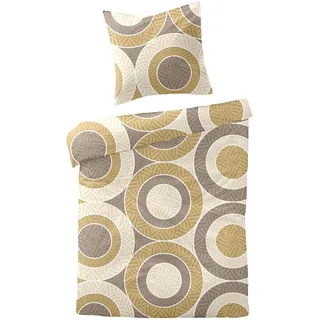 Traumschlaf Feinbiber Kreise Gold 200 x 220 cm + 2 x 80 x 80 cm