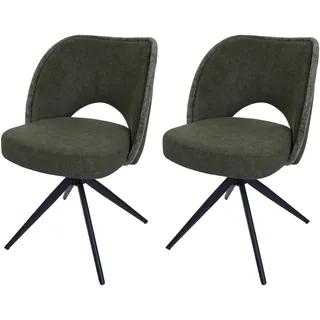 MCW Esszimmerstuhl N72 Stoff grün 2er Set