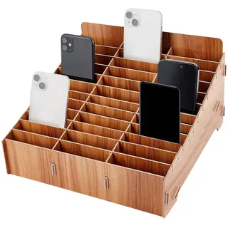 36 Fächer Handy Aufbewahrung,Handyhalter für Klassenzimmer,Schreibtisch Organizer,Handys Aufbewahrungsbox,Handy-Garage,Handy Aufbewahrung für Schule,Holz Handy-Desktop-Organizer,Handy Management Racks