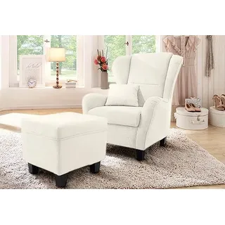 Home affaire Ohrensessel Oliver, B: 92 cm, Sitzhöhe: 41 cm, 1 Zierkissen beige 93 cm x 102 cm x 90 cm