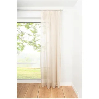 Ondeco Schlaufenschal Soft Gardinen Blickdicht Vorhang Schlafzimmer 1er Set Farbe: Sand, Größe: 135x245 cm