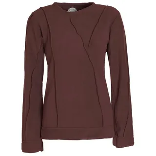 Vishes Fleecepullover Damen warmer Winterpullover Fleecepullover Eco-Fleece Patchwork Style braun 42
