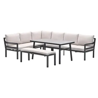 Garden Impressions Corsica Lounge-Dining Set 4-tlg. carbon black/desert sand/slate grau