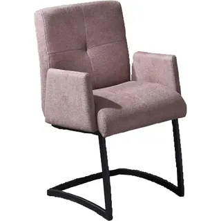 Freischwinger EXXPO - SOFA FASHION "Affogato mit komfortablen Armlehnen", lila (flieder, flieder, flieder), B:59cm H:87cm T:69cm, Metall, Stoff, Stühle, Freischwinger, attraktiven Kreuznaht in der Rückenlehne