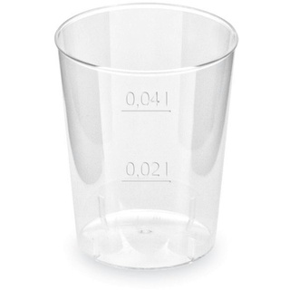 1-PACK 100x Schnapsglas glasklar Shotgläser Stamperl mit Eichstrich PS 2cl / 4cl