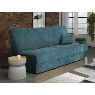 MIRJAN24 Schlafsofa Adela Mini Cord, mit Schlaffunktion und Bettkasten, Aufklappbar, Bonellfeder grün