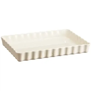 Emile Henry Rechteckige Keramik Kuchenform / Tarteform - tief - creme
