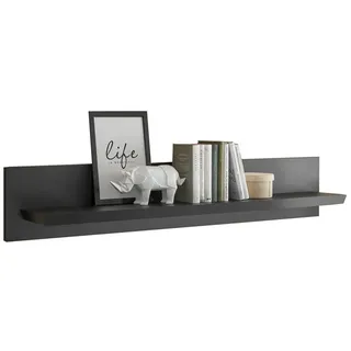 Lomadox Wandregal LORETA-61, 140 cm breit in schwarz matt schwarz