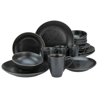 CreaTable Industrial Gold Kombiservice 16-tlg. für 4 Personen schwarz