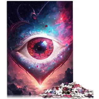 Erwachsenenpuzzle „Kosmisches Herz-Auge-Puzzle“, 1000 Teile, für Kinder ab 12 Jahren, Papppuzzles, Familienunterhaltung, Spielzeug, Größe: 26 x 38 cm