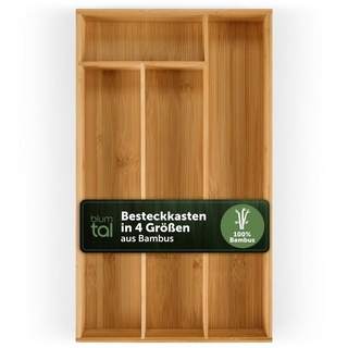 Blumtal Besteckkasten Einlagen, aus Bambus (mit 4 oder 5 Fächern als Organizer für Besteck und Haushaltsartikel), leicht abwischbar, passend für IKEA Maximera 27 cm x 49 cm x 5 cm