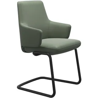 Stressless Stuhl Vanilla | Freischwinger D400 Batick Thyme Green Mit Armlehnen Niedriger Rücken Matt Schwarz
