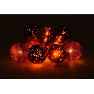 Spetebo LED-Girlande LED Christbaum Kugel Lichterkette 230 cm rot, 10-flammig, Weihnachtsbaum Kugeln beleuchtet rot