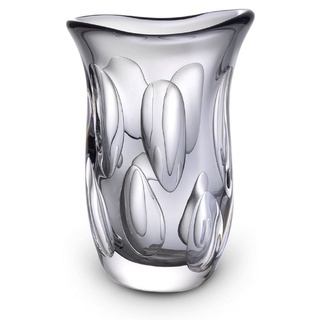 Casa Padrino Luxus Deko Glasvase Grau 20 x 13 x H. 30 cm - Elegante Blumenvase aus mundgeblasenem Glas - Deko Accessoires