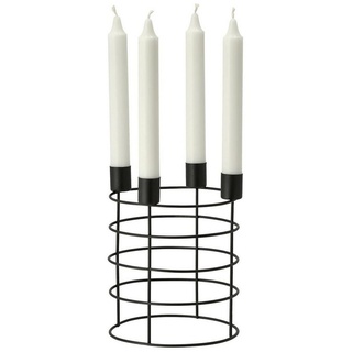 Spetebo Adventskranz Metall Advents Kerzenständer schwarz 15 cm - rund schwarz Ø 15 cm x 19 cm