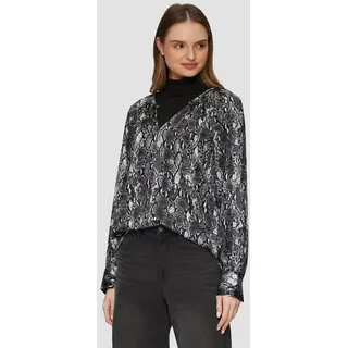 s.Oliver Langarmbluse Bluse Satinbluse im Relaxed Fit grau 4XL (48)
