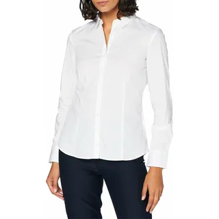 Marc O'Polo Damen Bluse mit Logo-Stickerei, weiss, 42