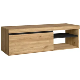 SKRAUT HOME Naturemodell TV-Schrank 120 x 40 x 41 cm Eiche/Schwarz Melamin