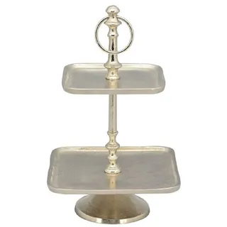 EXNER dekorative quadratische Deko-Etagere Tisch-Etagere Küchen-Etagere 2-stufig Metall Vintage Landhaus Stil